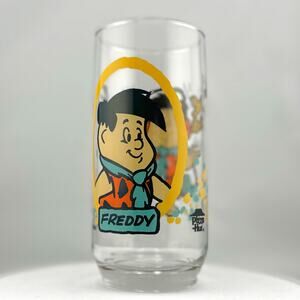 VINTAGE 1986 Flintstone Kids Pizza Hut Freddy Flintstone 6-inch Collectors Glass